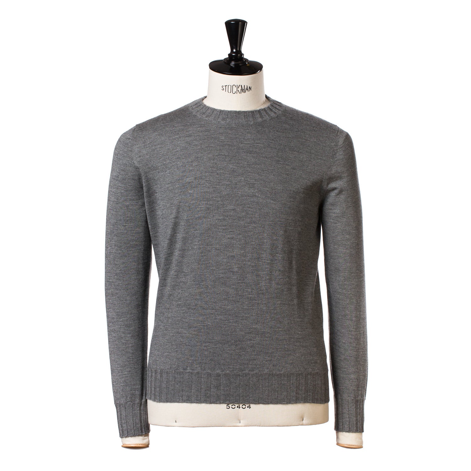 Grey Sweater "Round Rib" made of pure Duvet Cashmere